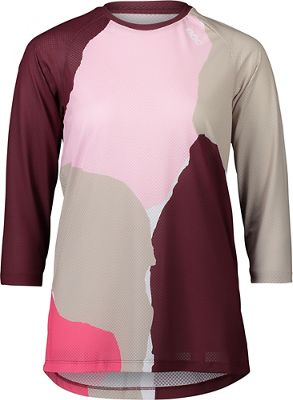 POC Women's MTB Pure 3-4 Jersey 2021 - Color Splashes Multi Propylene Red - XS, Color Splashes Multi Propylene Red